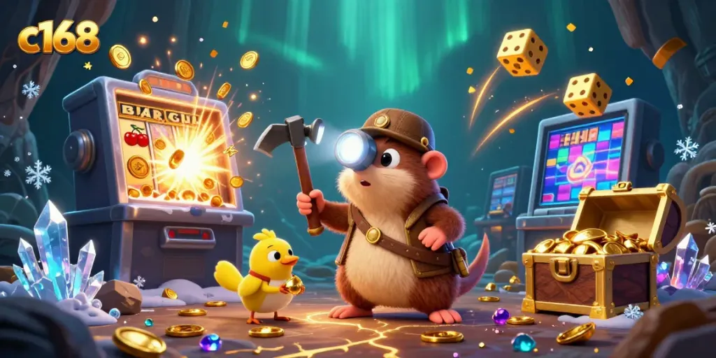 Engage with thrilling c168 gaming experiences through this vibrant, detailed 3D casino scene.